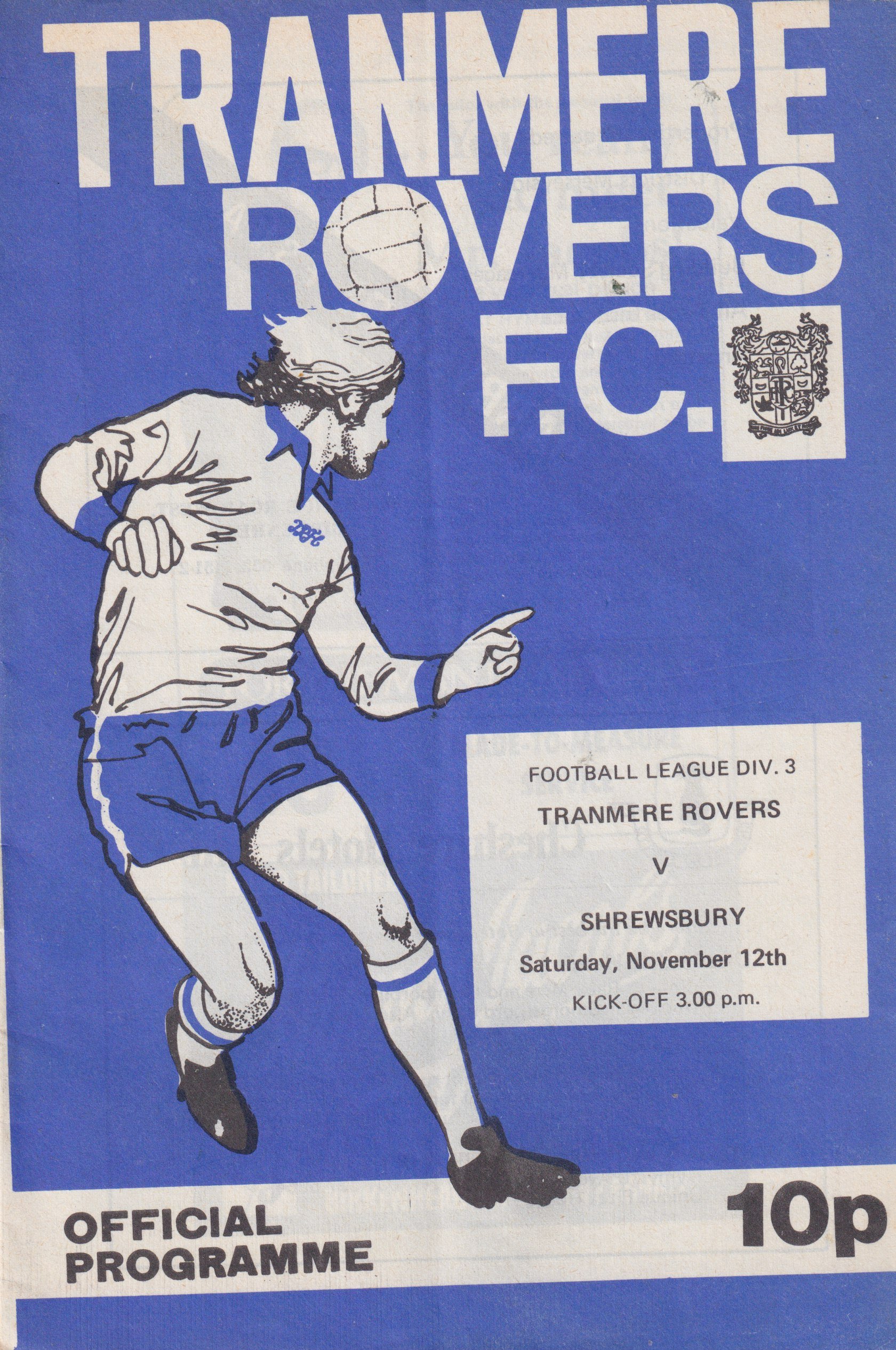 Tranmere Rovers v Shrewsbury Town match programme